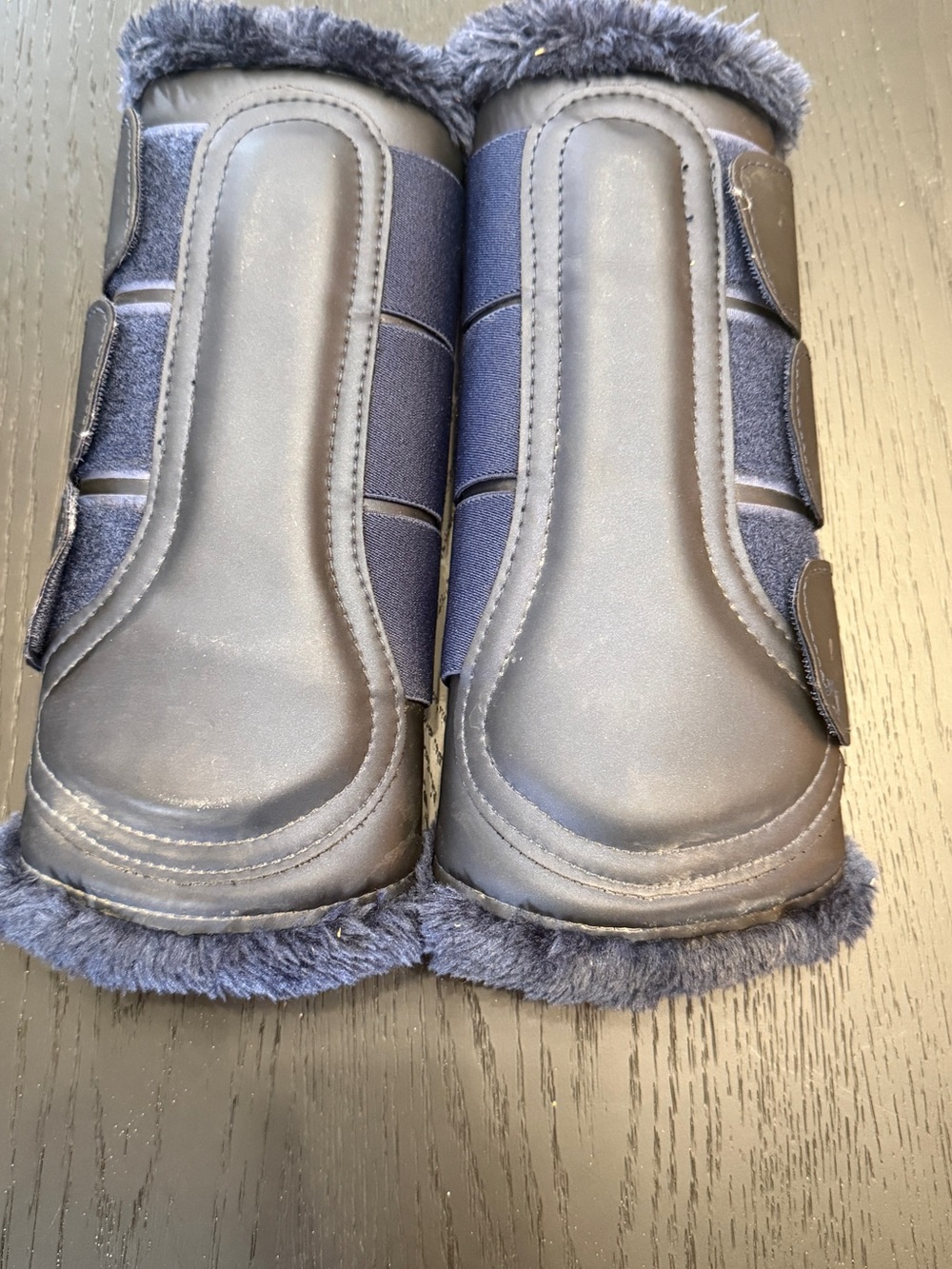 Equestrian Stockholm Lagoon Blush Faux Fur Brushing Boots Like New, Size Large - Picture 2 of 5